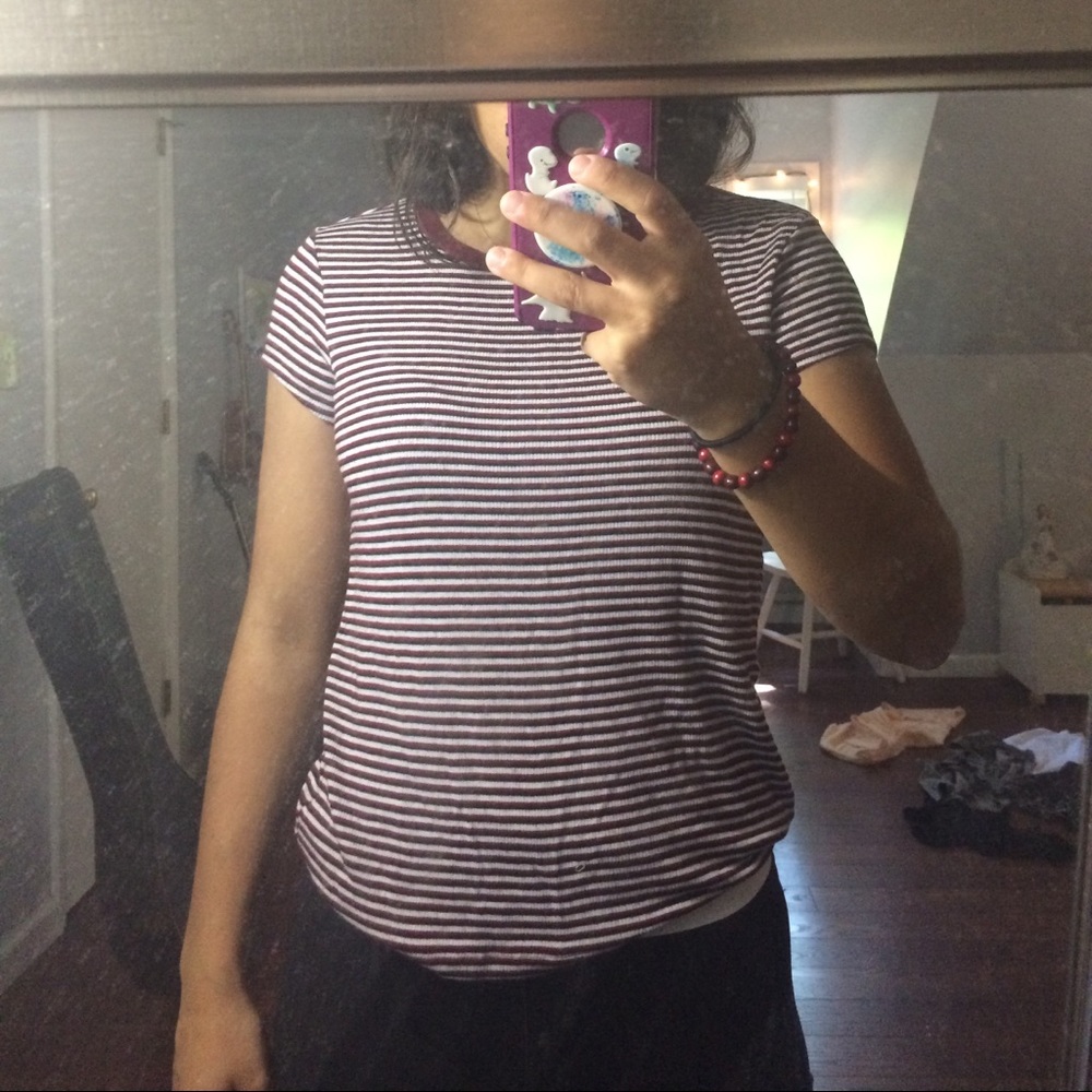 Comfy Ribbed Striped Tee - Picture 2 of 6